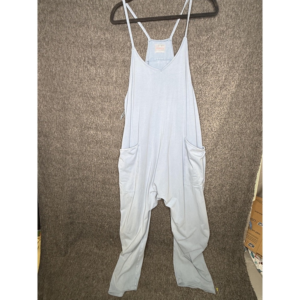 FP Movement Hot Shot Jumpsuit Womens Medium Light Blue Pocket Jogger One Piece - Picture 2 of 11